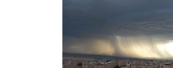 Նախօրեին Երևանում գրանցվել է պտտահողմով գերհզոր ամպ, նման երևույթ գրանցվում է 10 տարին մեկ անգամ (ՖՈՏՈ)