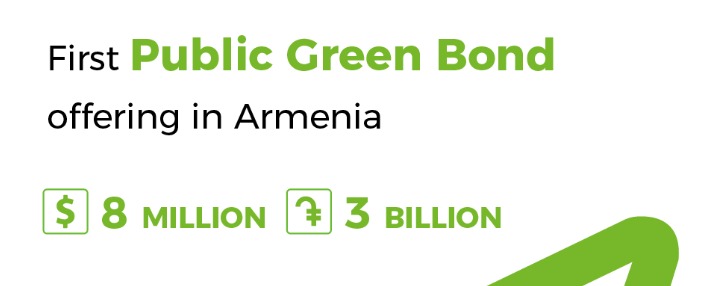 Америбанк первым в Армении посредством публичного предложения размещает зеленые облигации объемом в $8 млн. и 3 млрд. драмов 