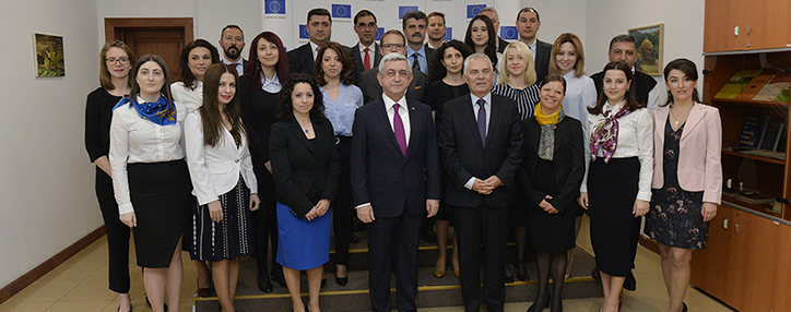 President Serzh Sargsyan visits  EU delegation to Armenia