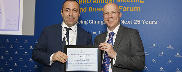 Ameriabank receives the Deal of the Year – Energy Efficiency award from EBRD Ameriabank receives the Deal of the Year – Energy Efficiency award from EBRD