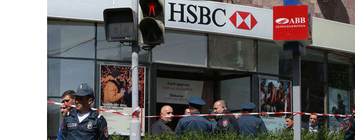 One killed and two wounded in HSBC Bank Armenia attack 