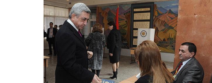 Incumbent president casts his presidential election ballot for future of Armenia Incumbent president casts his presidential election ballot for future of Armenia