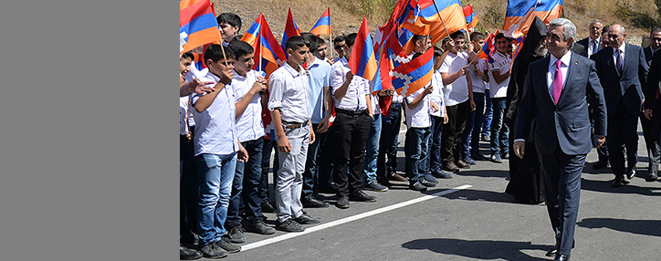 President Sargsyan attends opening of Vardenis-Martakert highway