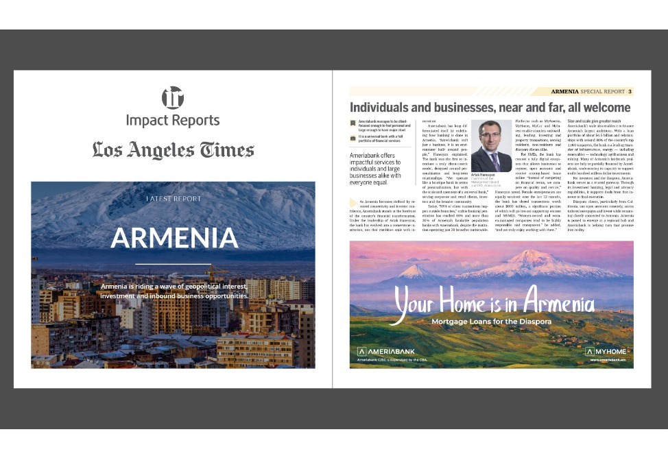 Как Америабанк стал одним из ведущих банков Армении — интервью гендиректора в Los Angeles Times
