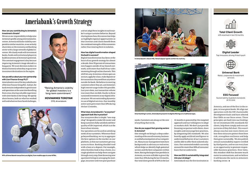 Hovhannes Toroyan: Ameriabank’s ecosystem designed to make customers fully satisfied